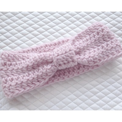 Bow headband in vintage pink  - Thumbnail 4