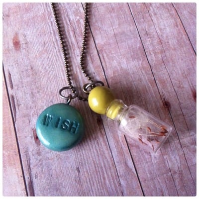 {necklace} {wish} dandelion necklace