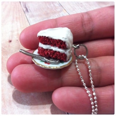 {necklace} red velvet cake