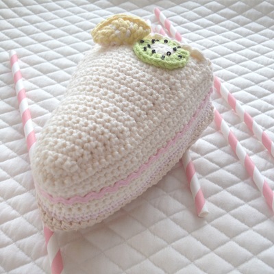 Crocheted Piece of Cheese Cake 