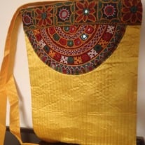 100 percent hand embrodered iPad Mini Sleeve Sling: Golden Yellow