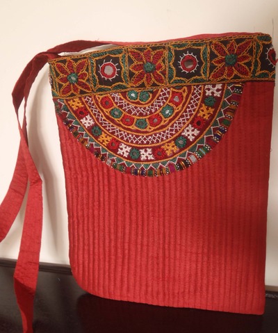 100 percent hand embrodered iPad Mini Sleeve Sling: Red