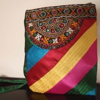 100 percent hand embrodered iPad Mini Sleeve Sling: Multicolor - Thumbnail 1