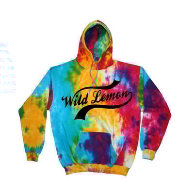 Script logo tie dye hoodie