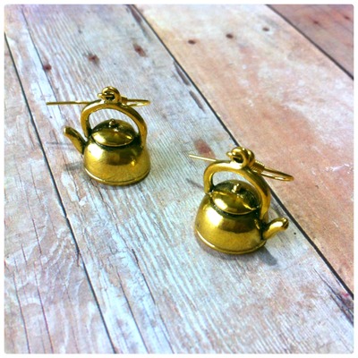 {earrings} tea kettle