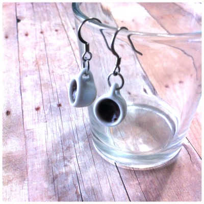 {earrings} freshly brewed coffee