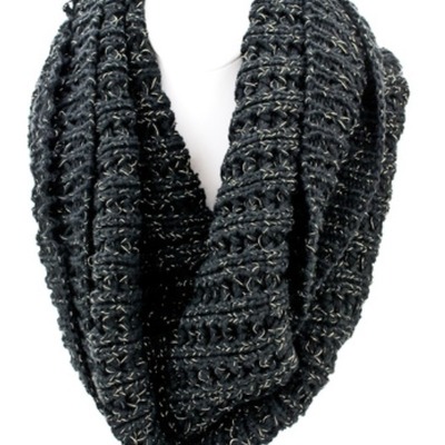 Knit infinity gold thread scarf