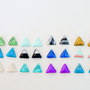 Teal Glitter Geometric Triangle Stud Earrings-3