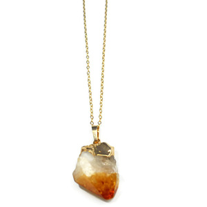 Raw Citrine Point Necklace