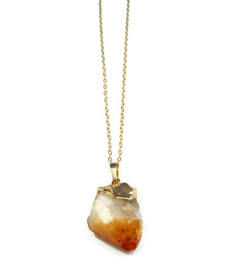 Raw Citrine Point Necklace