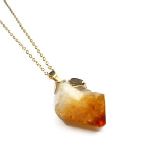 Raw Citrine Point Necklace - Thumbnail 1