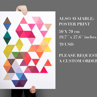 Mid Century Modern Danish Multi Colored Triangles Minimalist  - Thumbnail 3