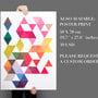 Mid Century Modern Danish Multi Colored Triangles Minimalist -3