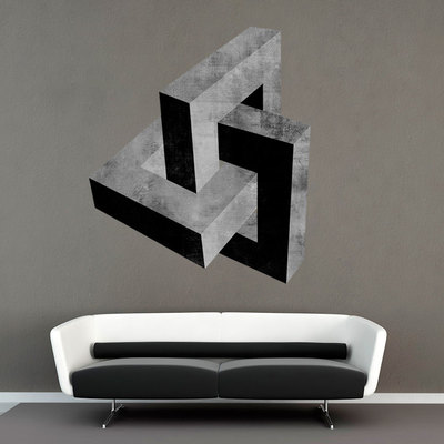 Impossible block cement effect mid century modern sticker