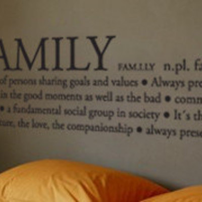 Family definition wall decal sticker for housewares