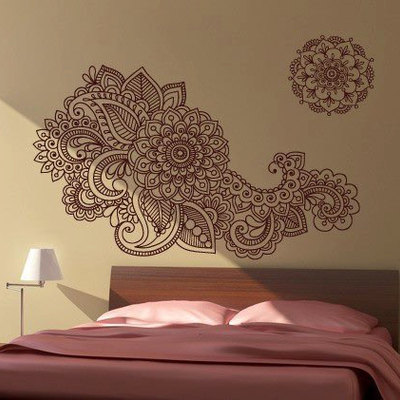 Henna stencil decal oriental wall decor