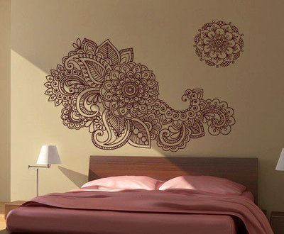 Henna Stencil Decal Oriental Wall Decor