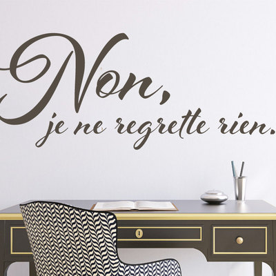 Non, je ne regret rien edith piaf quote wall sticker 