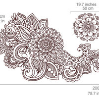 Henna Stencil Decal Oriental Wall Decor - Thumbnail 1