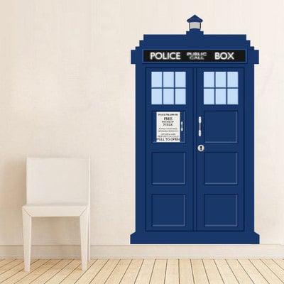 Police call box vinyl urban wall decal 