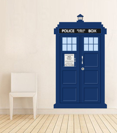 Police Call Box Vinyl Urban Wall Decal 