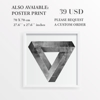 Impossible Triangle Cement Mid Century Modern Decal - Thumbnail 2