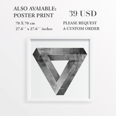 Impossible triangle cement mid century modern decal