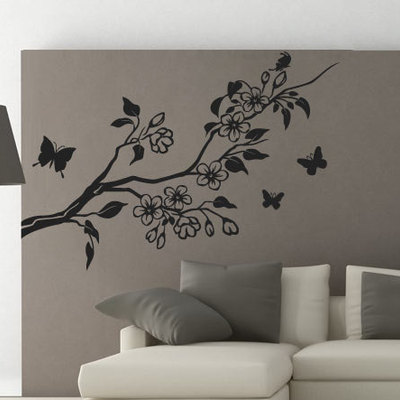 Floral wall decal - side floral for housewares