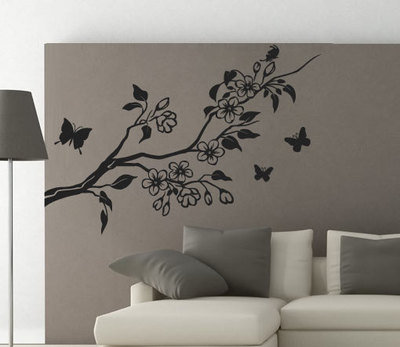 Floral Wall Decal - Side floral for housewares