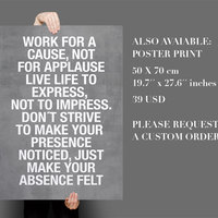 Work For a Cause Quote Sticker Text Home Decor  - Thumbnail 1