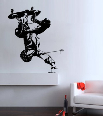 Skateboard Wall Sticker Active Sports Decal for Teens