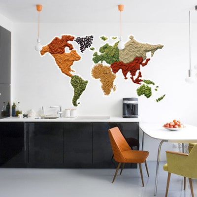 Spicy world map wall sticker