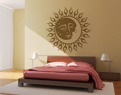 Sun and Moon Tribal Wall Tattoo Sticker