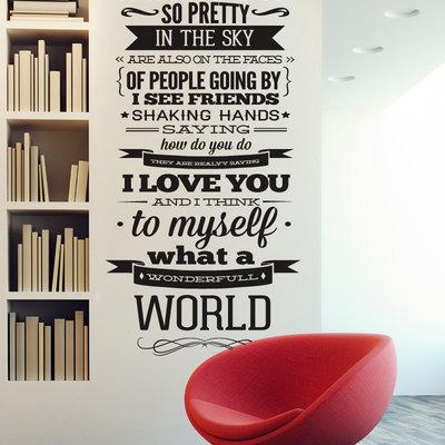 Wonderfull world wall decal lyrics sticker quote 