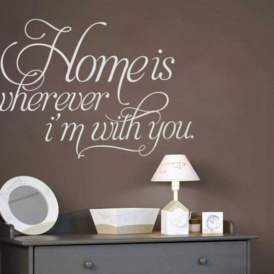 Home is wherever im with you quote sticker 