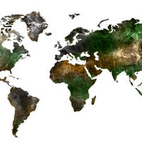 Wall World Map Decal Satellite Vinyl - Thumbnail 1