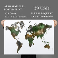 Wall World Map Decal Satellite Vinyl - Thumbnail 2