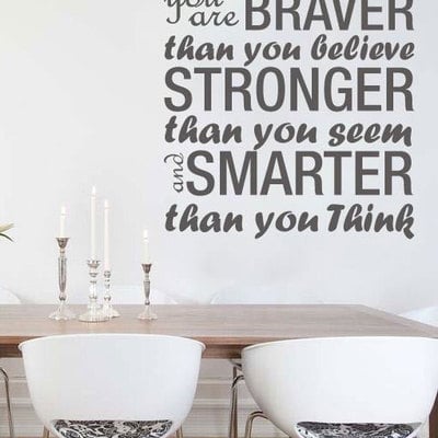 Vinyl text always remember you are stronger quote decal 