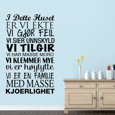 I dette huset sticker text for housewares 