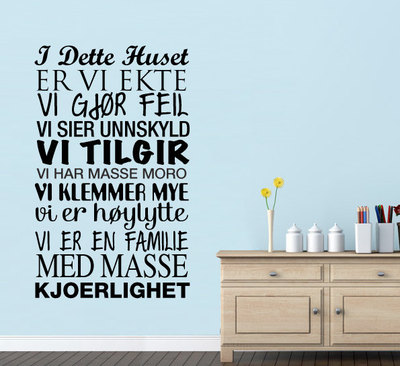 I Dette Huset Sticker Text for Housewares 