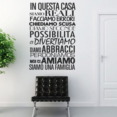 In questa casa decal quote wall text