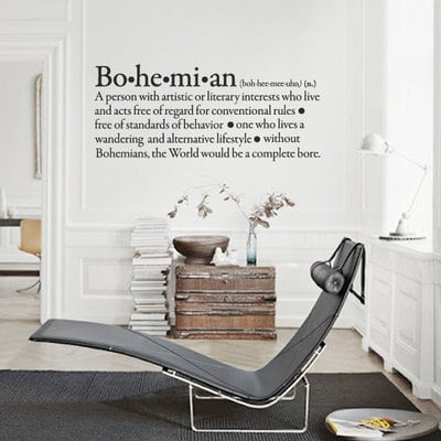 Bohemian meaning wall art sticker text