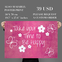 Take your Time To Be Happy Quote Sticker Home Decor  - Thumbnail 1