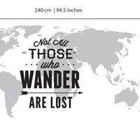 Typographic Map Not All Those Who Wander Are Lost Travel Quote   - Thumbnail 1