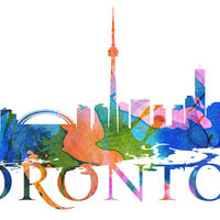 Toronto City Skyline Watercolor Art Decal  - Thumbnail 1