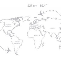 World Map Outlines with Continents Decal  - Thumbnail 1