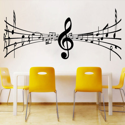 Tabs and notes music clef sticker for housewares