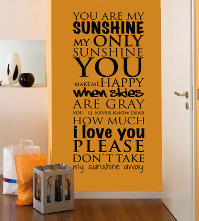 You are My Sunshine Typography Lyrics Sticker Quote 