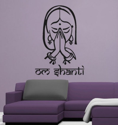 Oriental Vinyl Wall Decal Ohm Shanti Indian Sticker