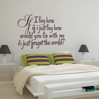 Vinyl quote if i lay here snow patrol decal lyrics